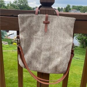 Gray snakeskin purse